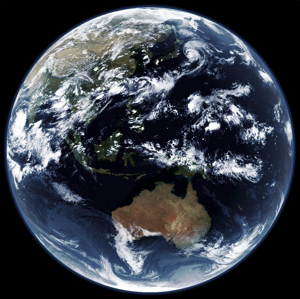 Processed grayscale weather satellite image received with the SDR setup
